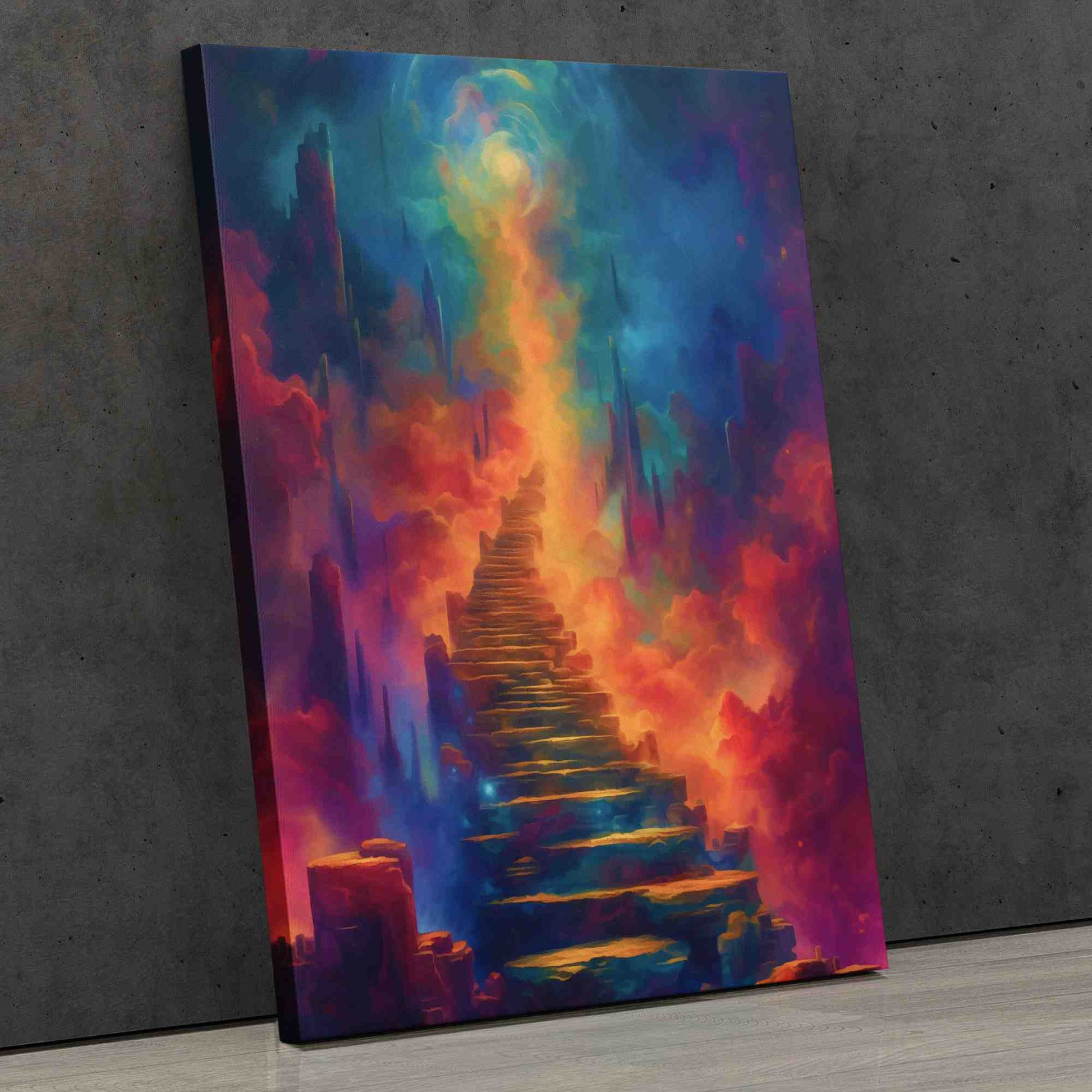Mystical Illusion - Surrealism Blue Canvas Wall Art