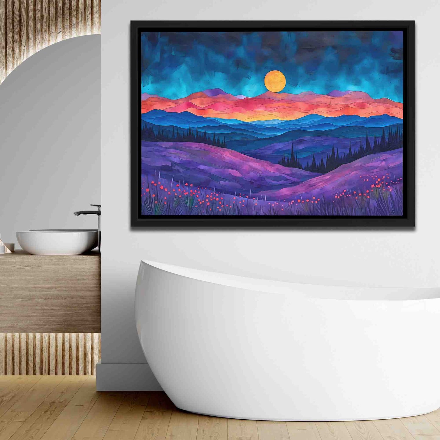 Mystical Meadows - Blue Wall Art for Hallway