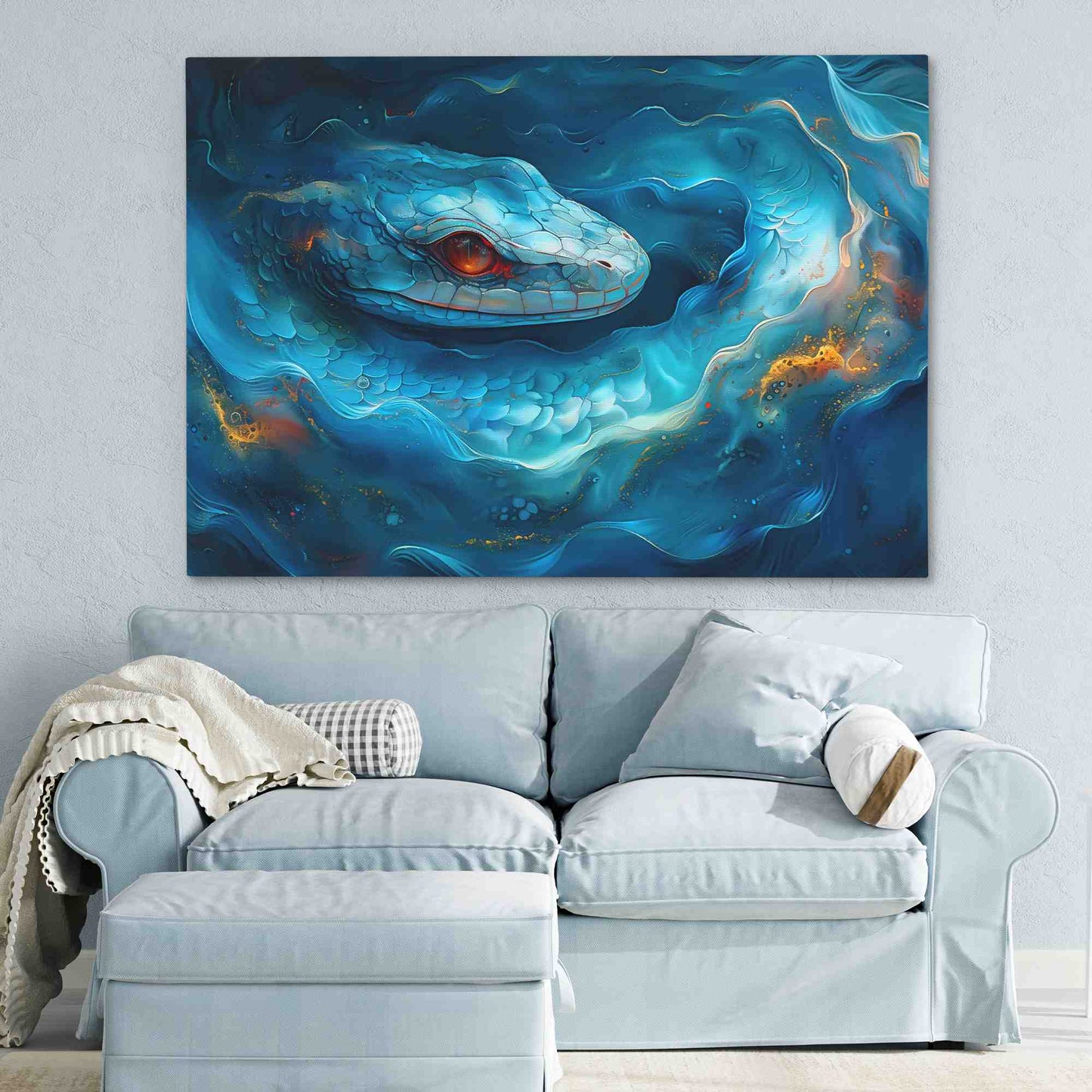 Mystical Snake - Surrealism Wall Art in Black Frame