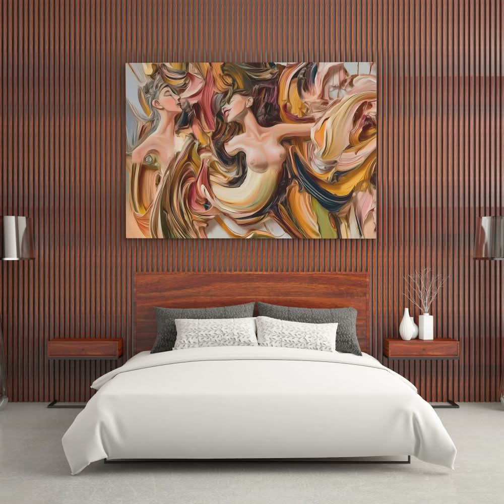 Naked Brush Strokes - Person Wall Art in Black Frame