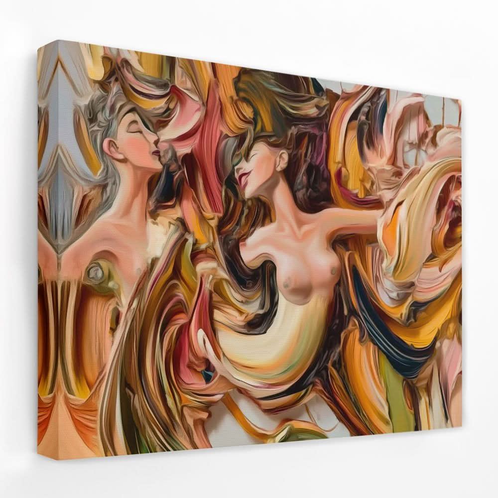 Naked Brush Strokes - Female Canvas Wall Art