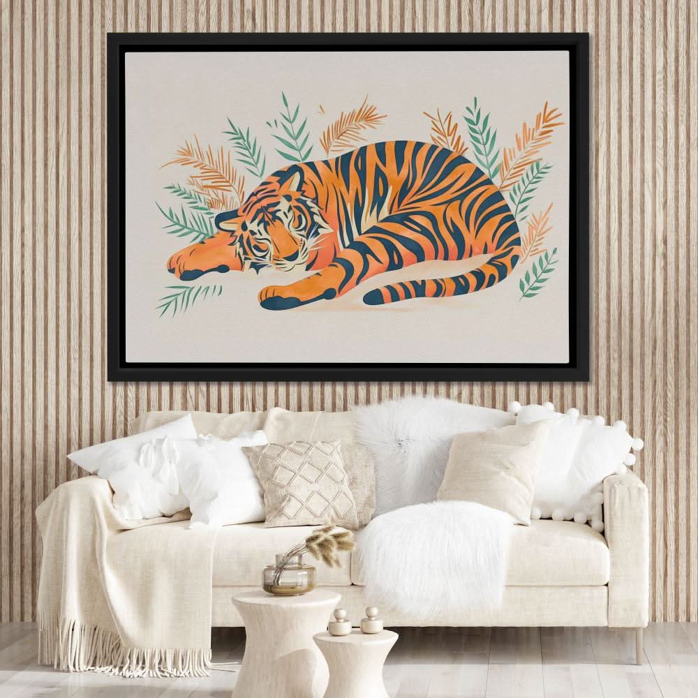 Napping Tiger - Large Canvas Print