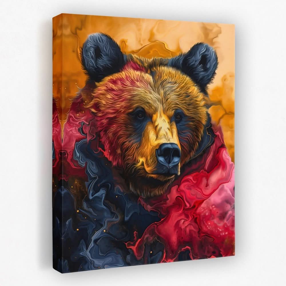 Nebula Bear - Animals Canvas Wall Art