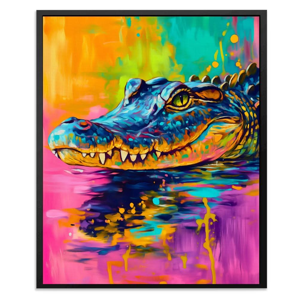 Neon Croc - Alligator Art for Lounge