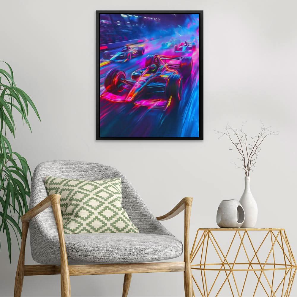Neon Velocity - Transportation Art for Game Room