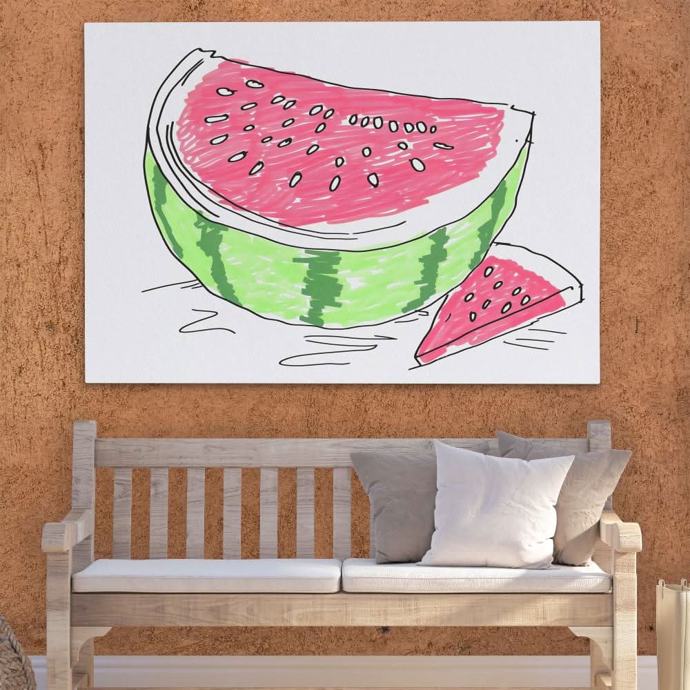 Neon Watermelon - Canvas Wall Art