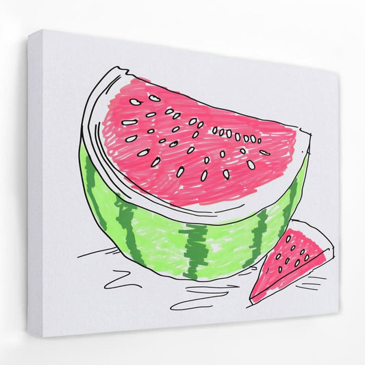 Neon Watermelon - Food Canvas Wall Art