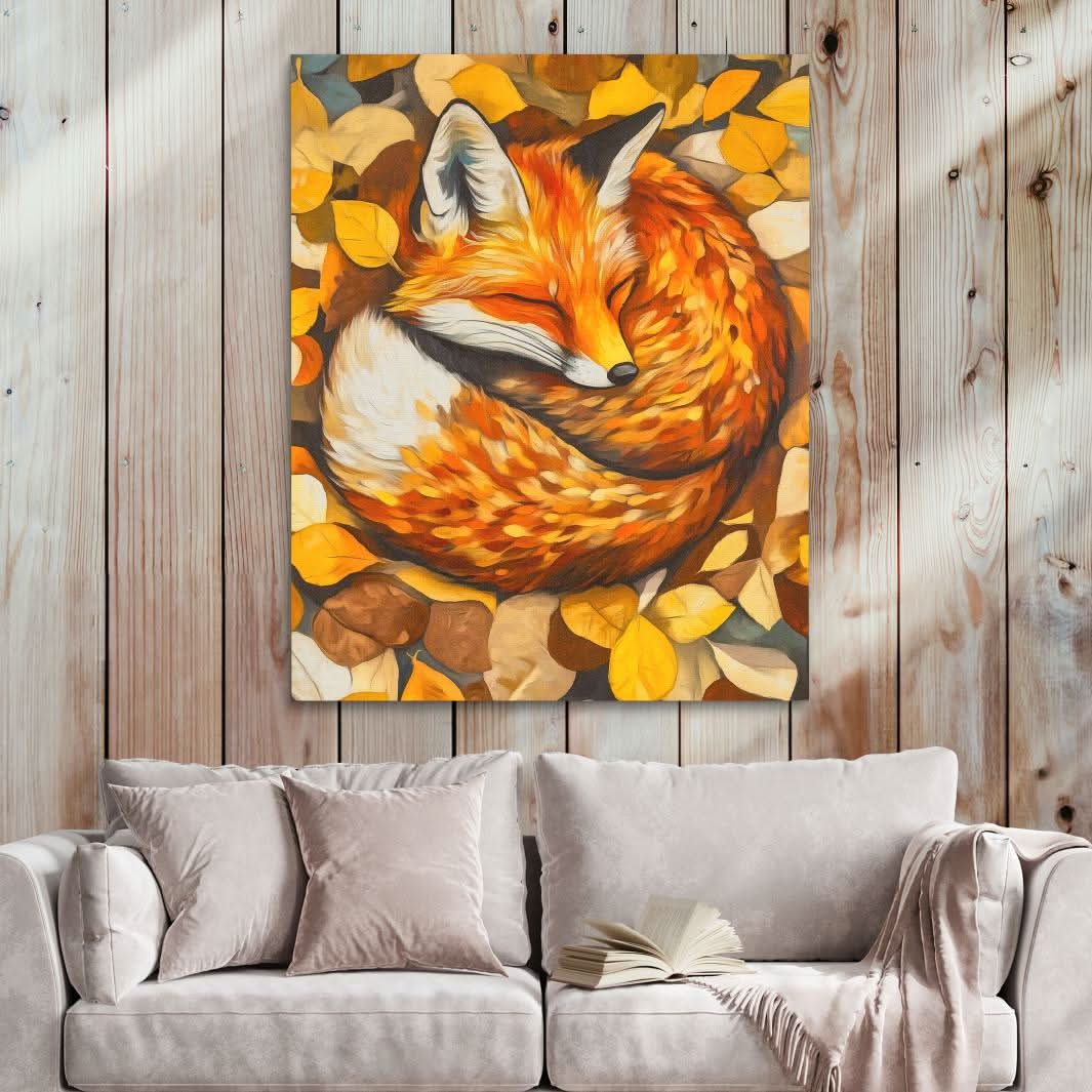Nestled Fox - Earth Tones Wall Art for Nursery