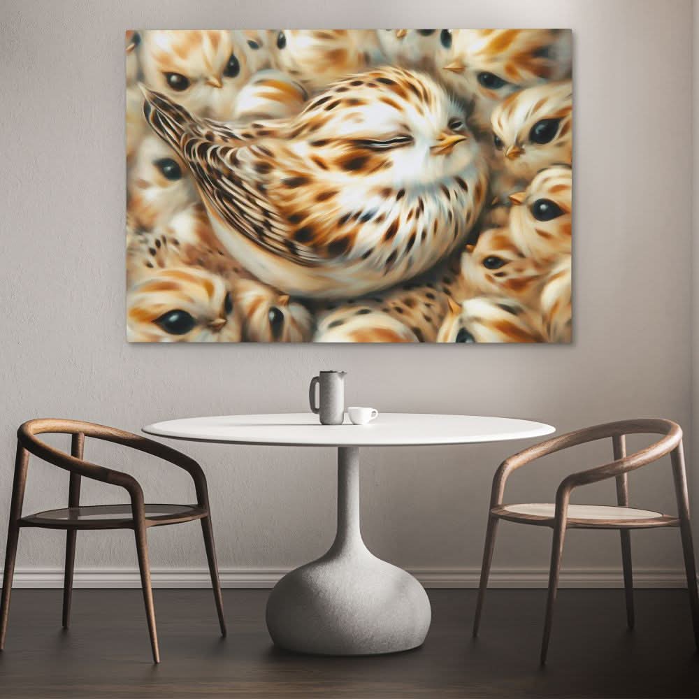 Nestled Joy - Modern Wall Art in Black Frame