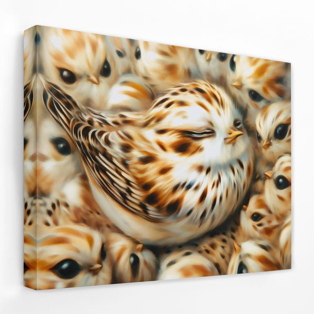 Nestled Joy - Animals Canvas Wall Art