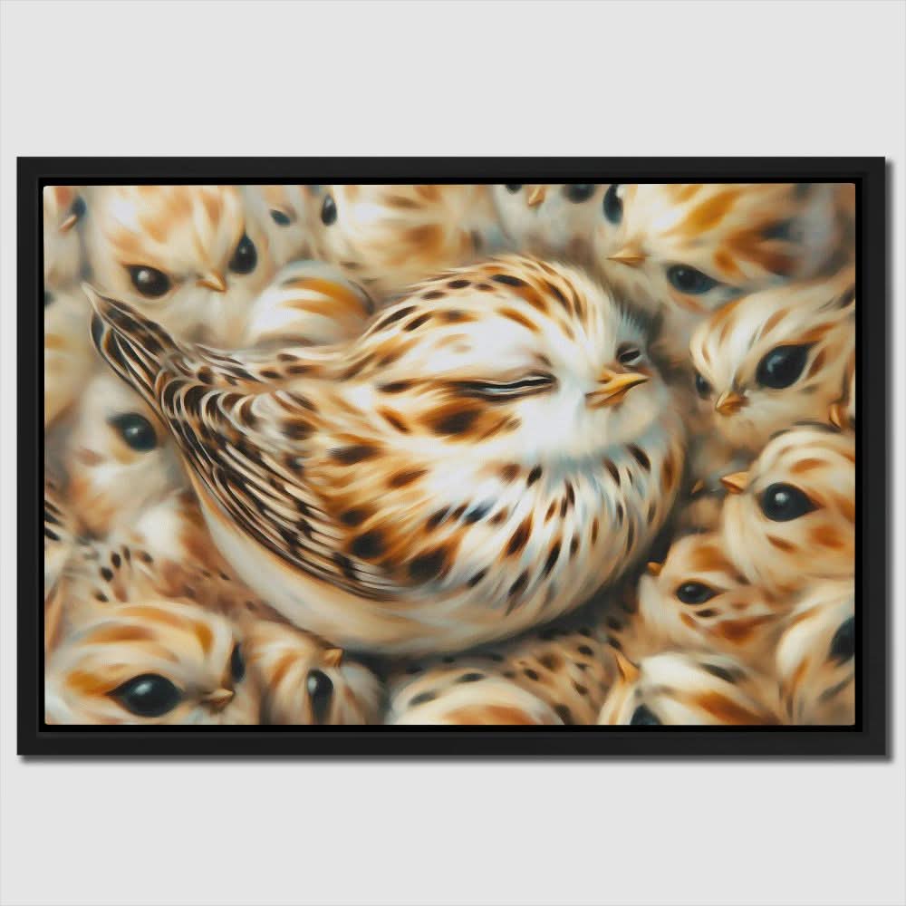 Nestled Joy - Beige Wall Art for Hallway