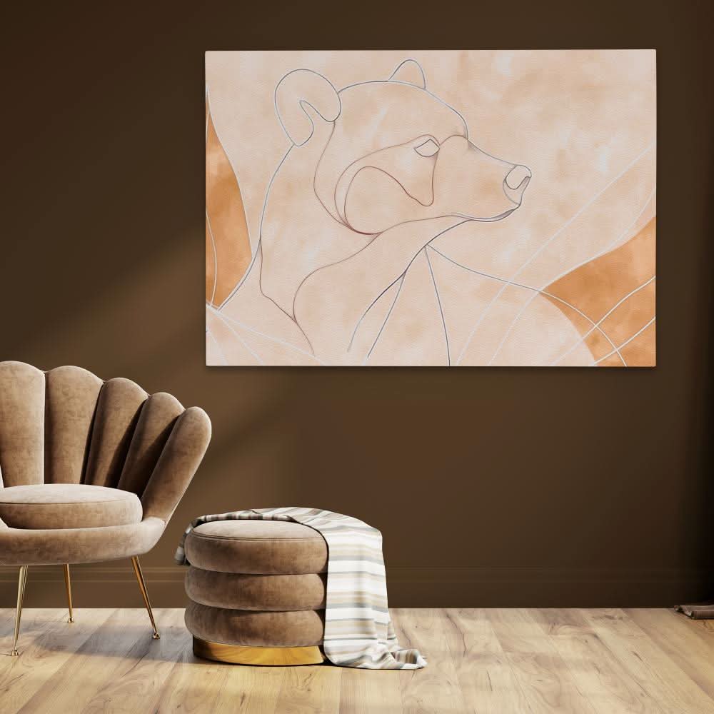 Neutral Bear - Calm Wall Art in Black Frame