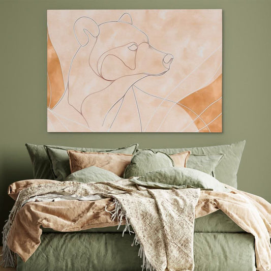 Neutral Bear - Minimalist Wall Art in Black Frame