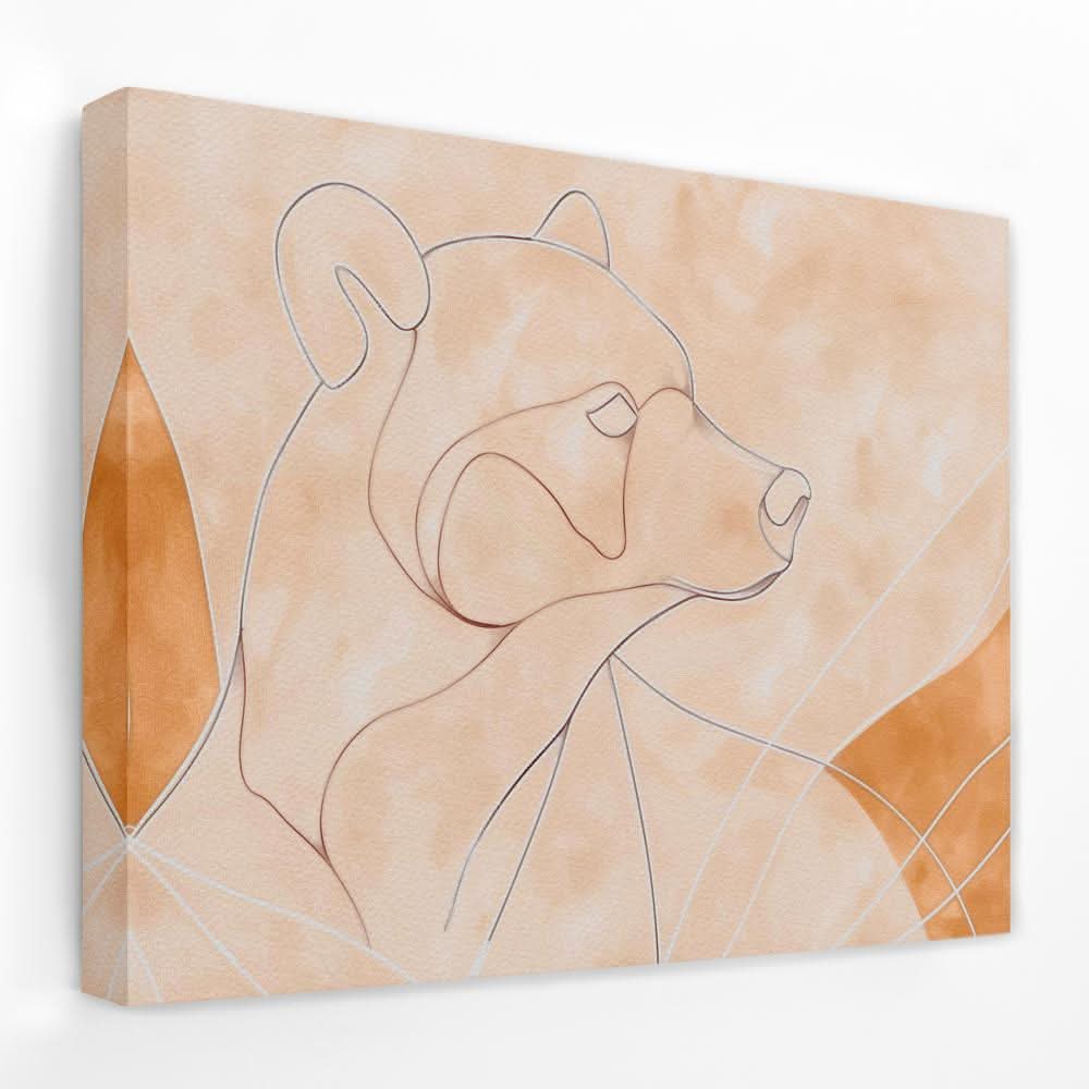 Neutral Bear - Bear Canvas Wall Art