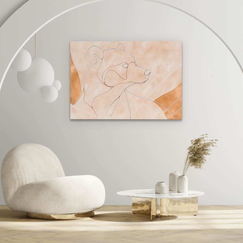 Neutral Bear - Modern Neutral Canvas Wall Art