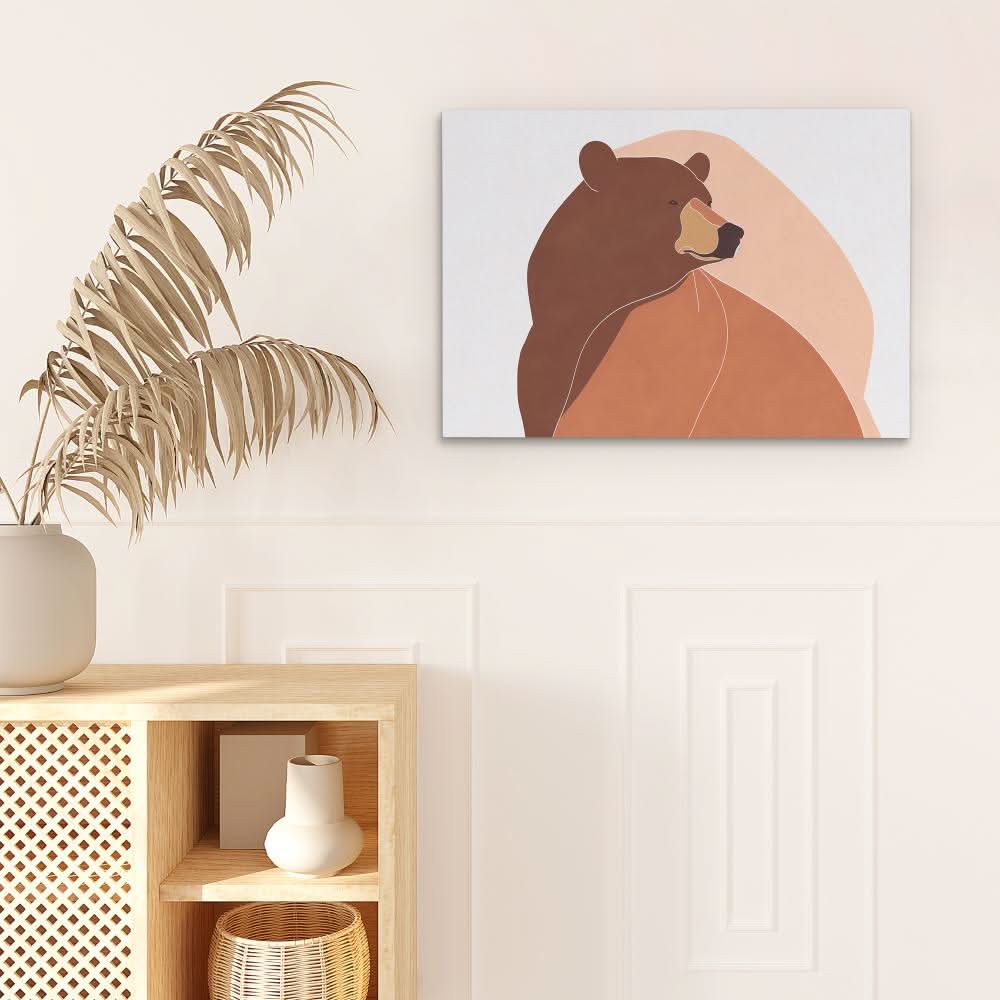Neutral Brown Bear - Animals Art for Bedroom
