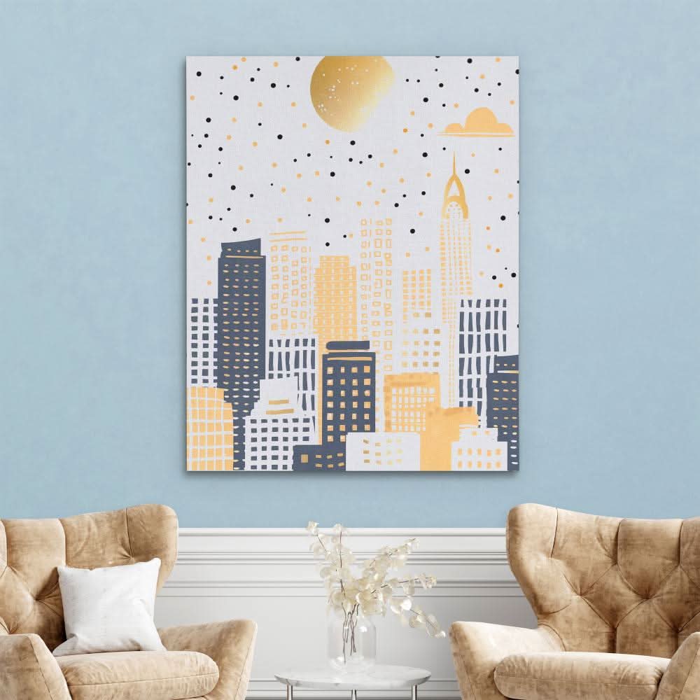 Neutral City - Large Minimalist Canvas Print