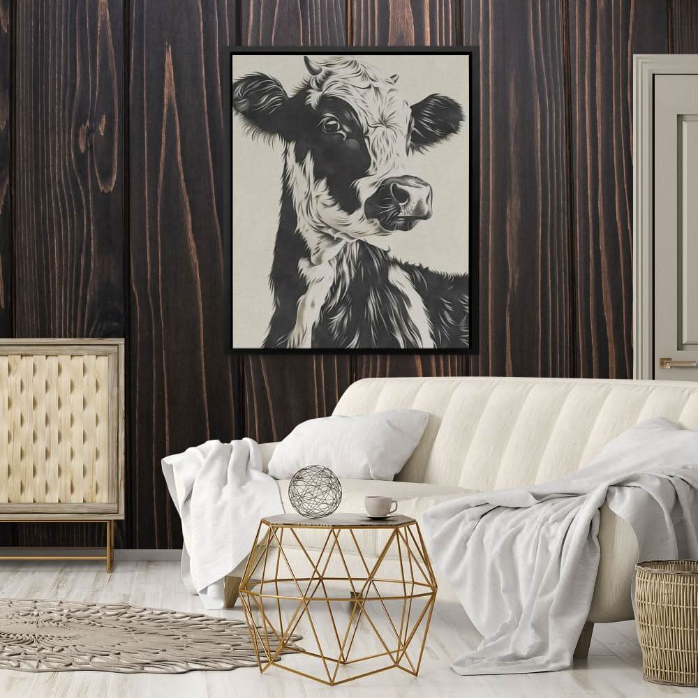 Neutral Cow - Animals Art for Bedroom