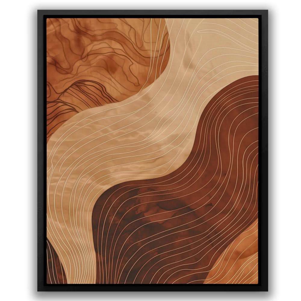 Neutral Rhythms - Minimalist Brown Canvas Wall Art
