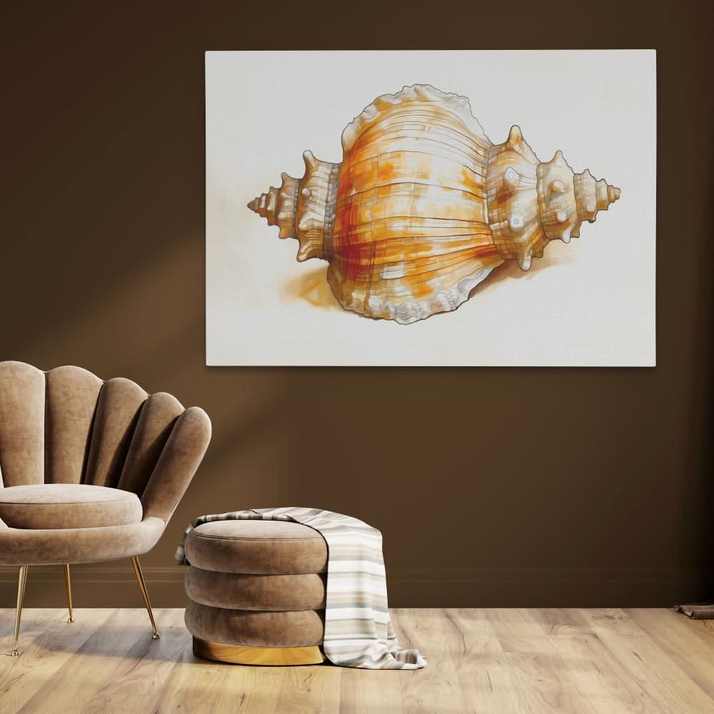 Neutral Seashell - Beach Art for Bathroom