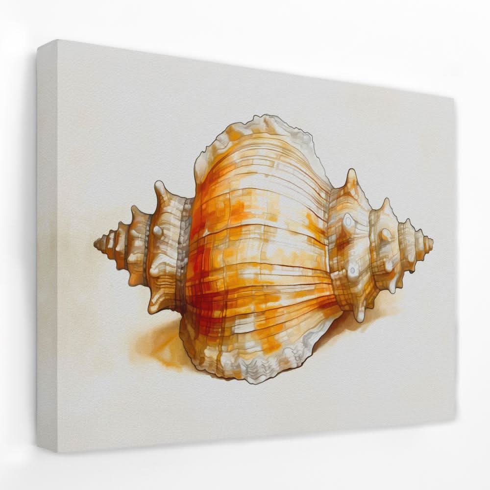Neutral Seashell - Beach Canvas Wall Art