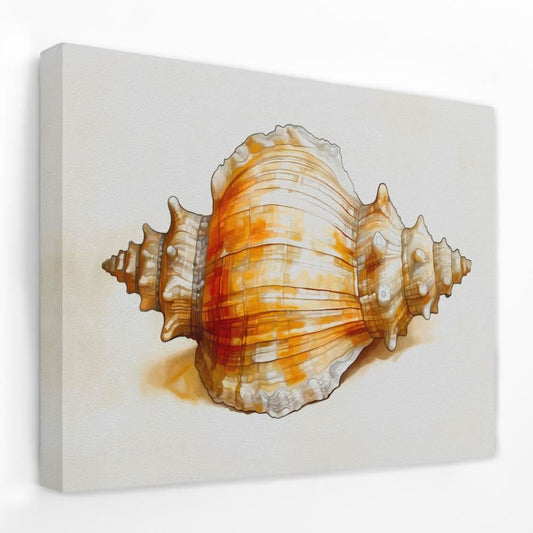 Neutral Seashell - Beach Canvas Wall Art