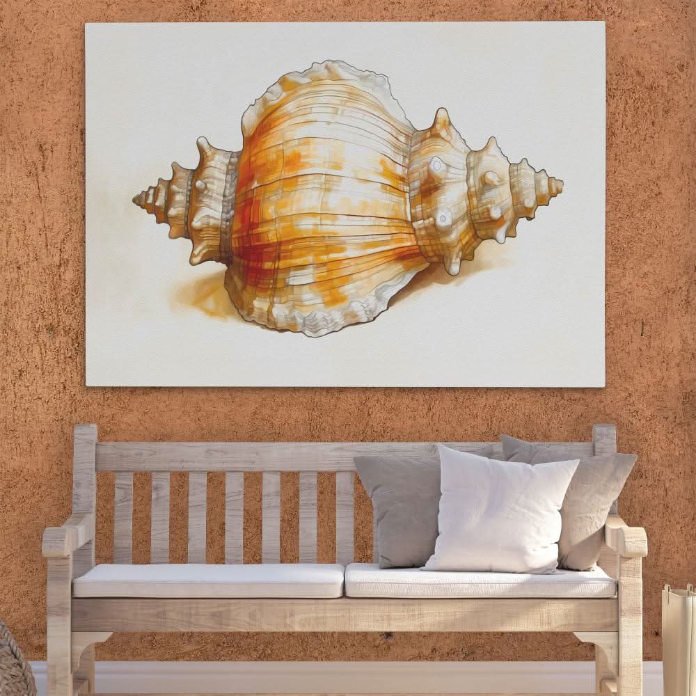 Neutral Seashell - Beige Canvas Wall Art
