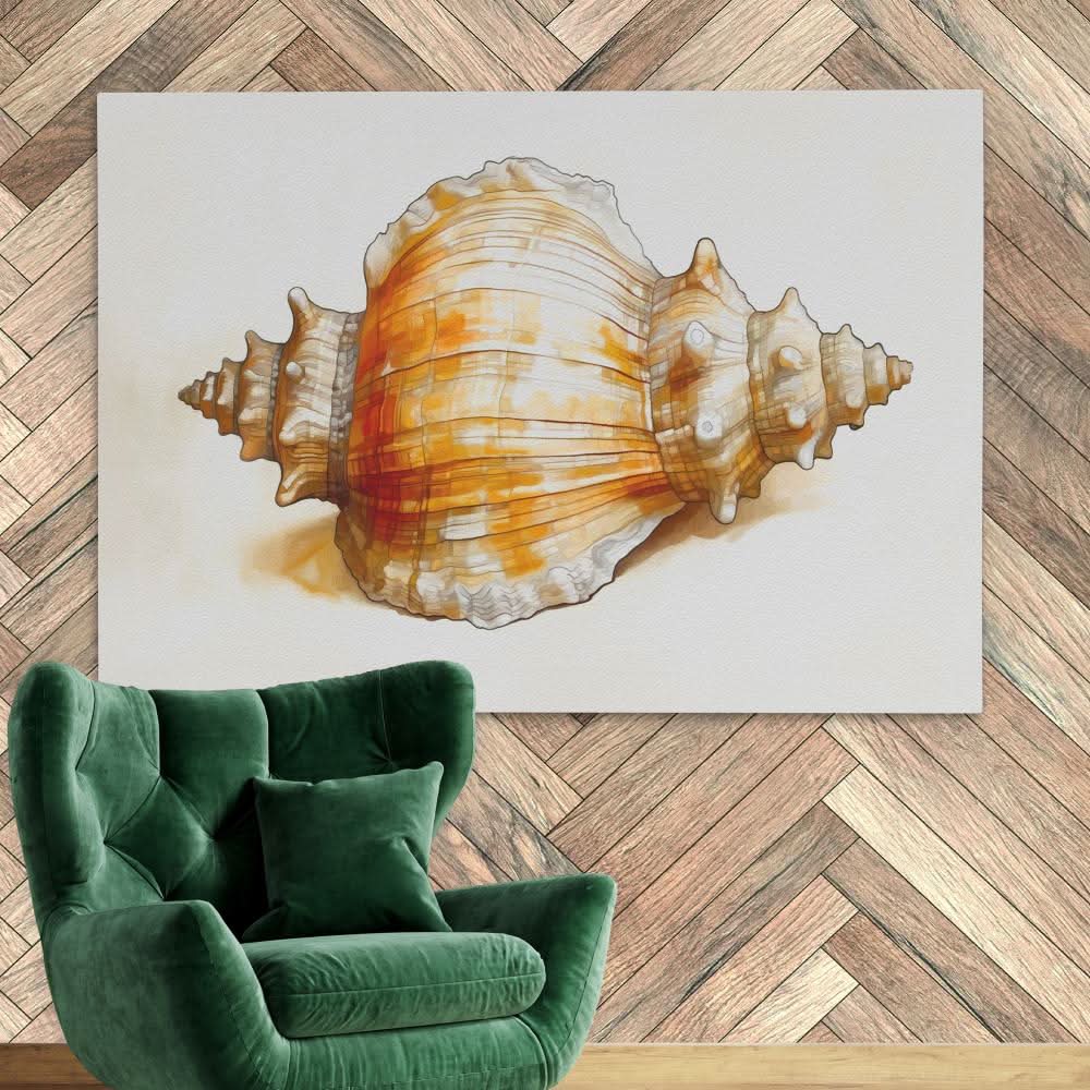 Neutral Seashell - Large Canvas Print