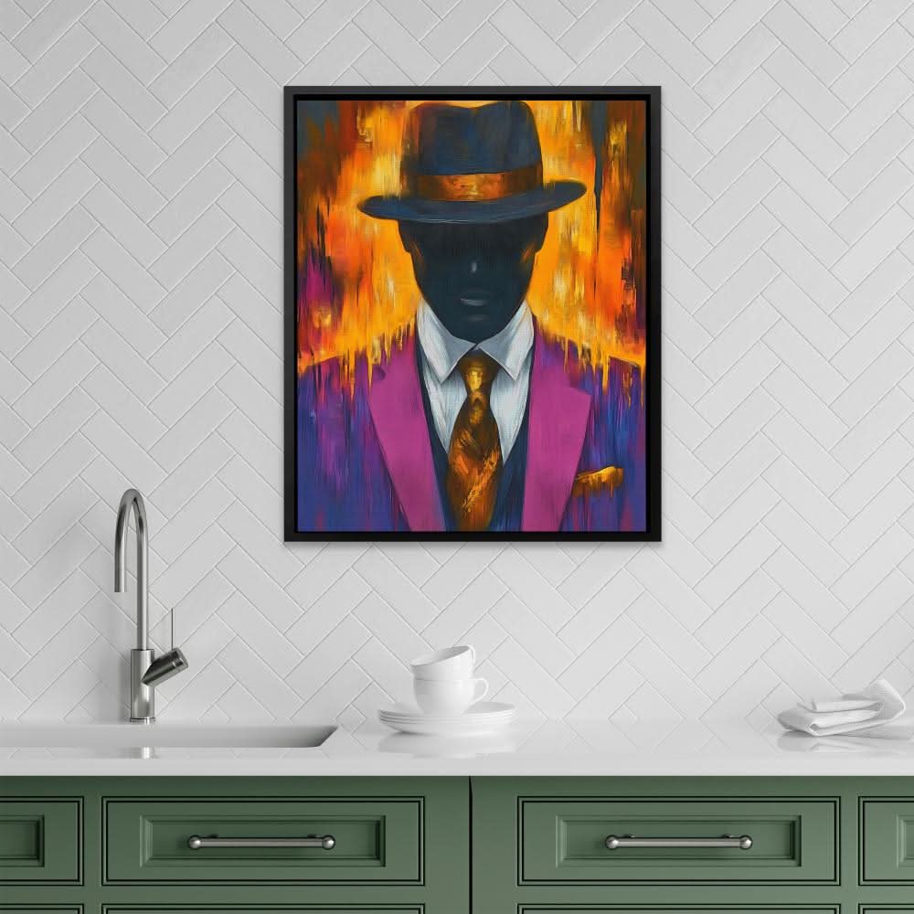 Night Disco - Jazz Wall Art in Black Frame