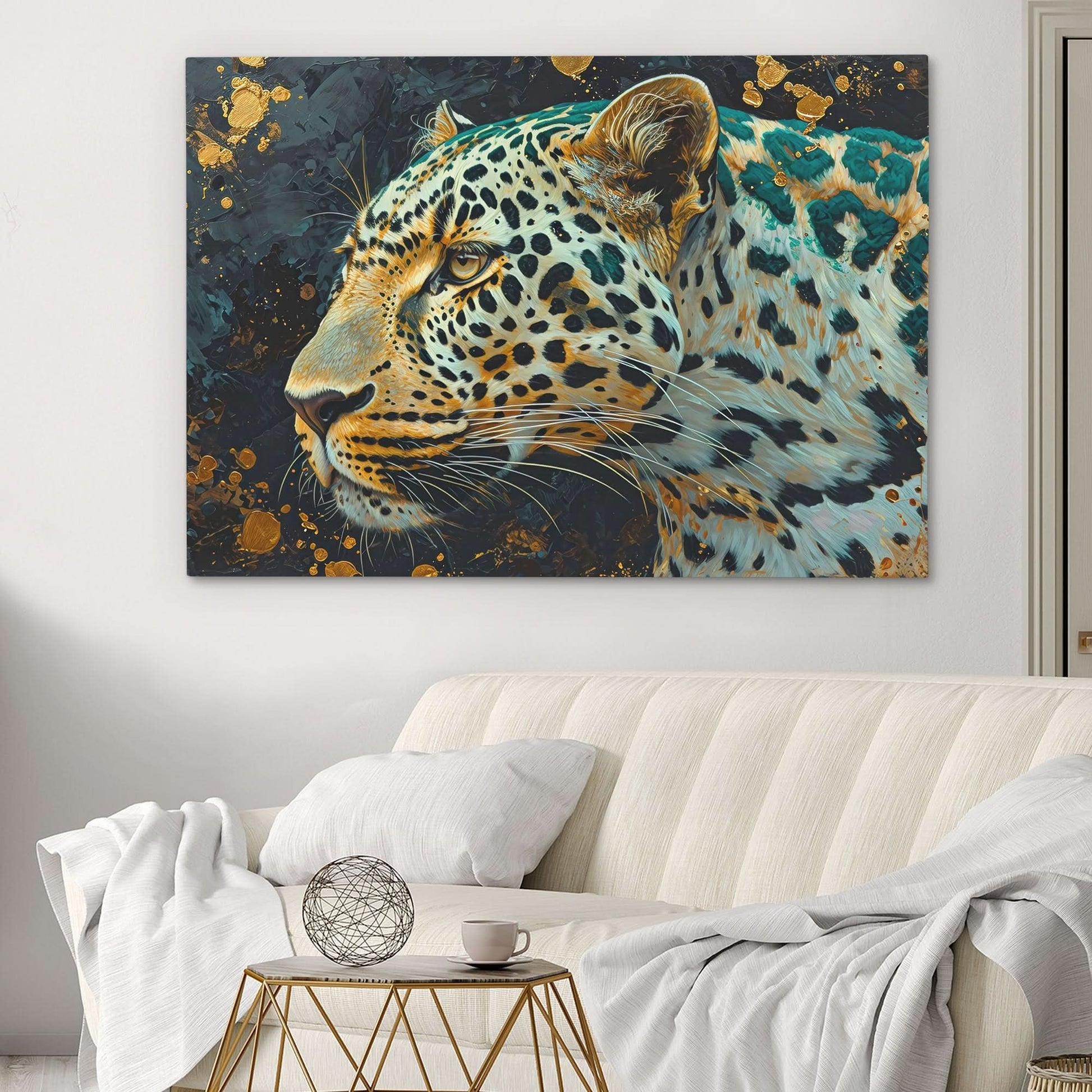 Night Elegance - Gold Emerald Canvas Print