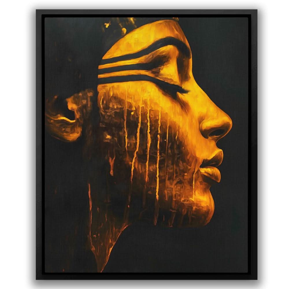 Nile Goddess Portrait - Female Wall Art in Black Frame