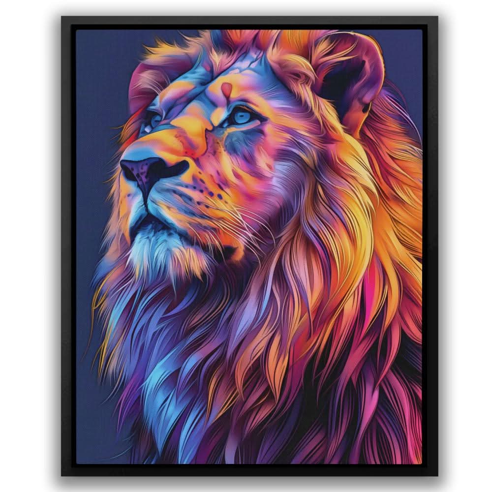 Noble Blaze - Big Cat Wall Art in Black Frame