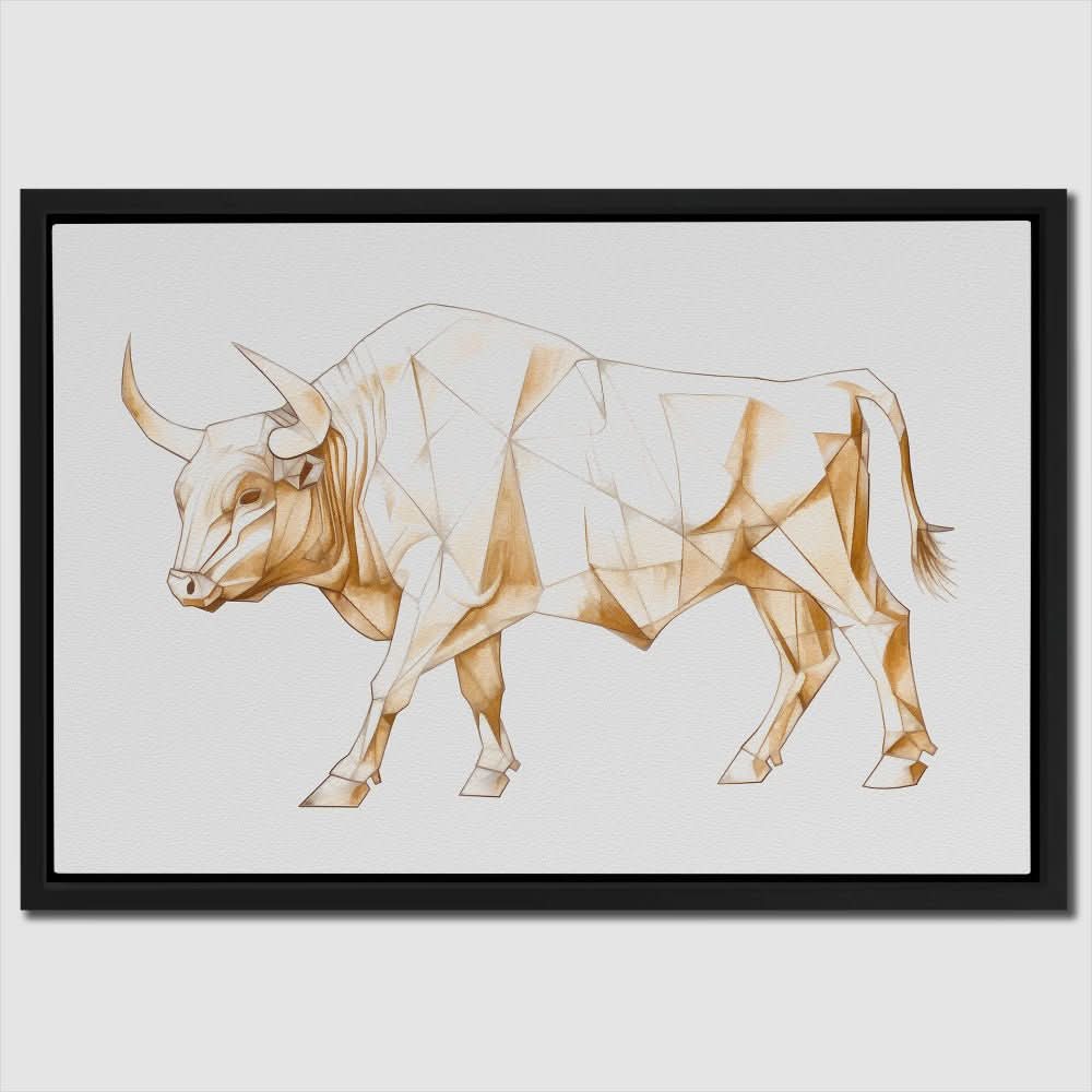 Noble Bull - Contemporary Neutral Canvas Wall Art