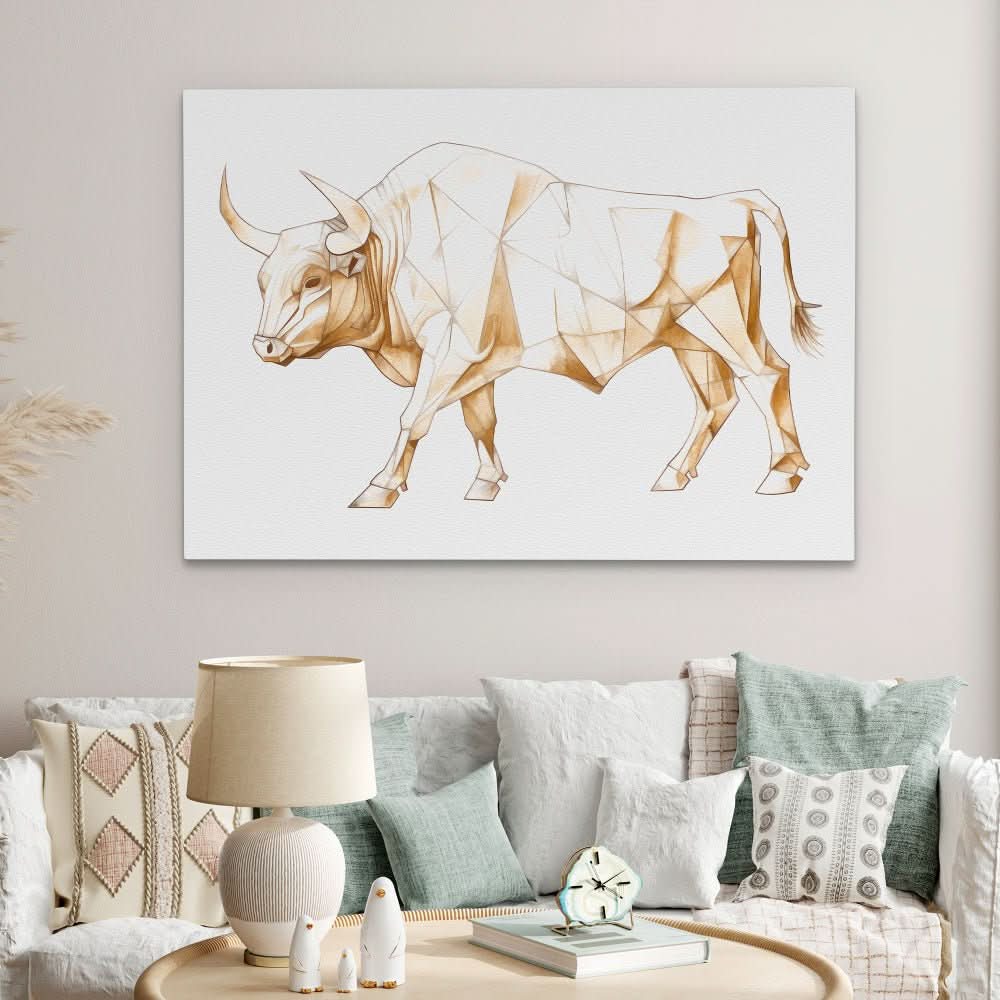 Noble Bull - Earth Tones Bull Canvas Print