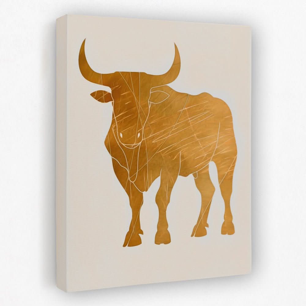 Noble Bull Figure - Animals Canvas Wall Art