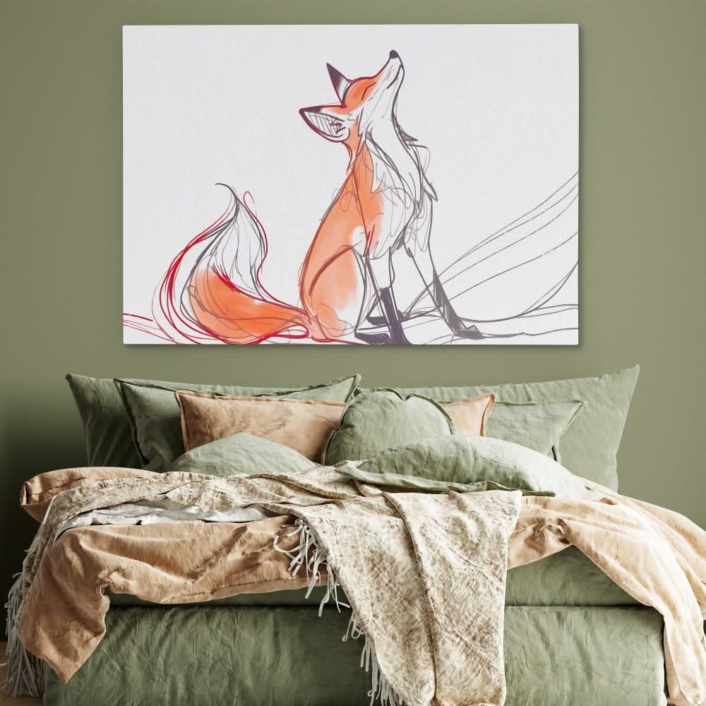 Noble Fox - Large Minimalist Canvas Print