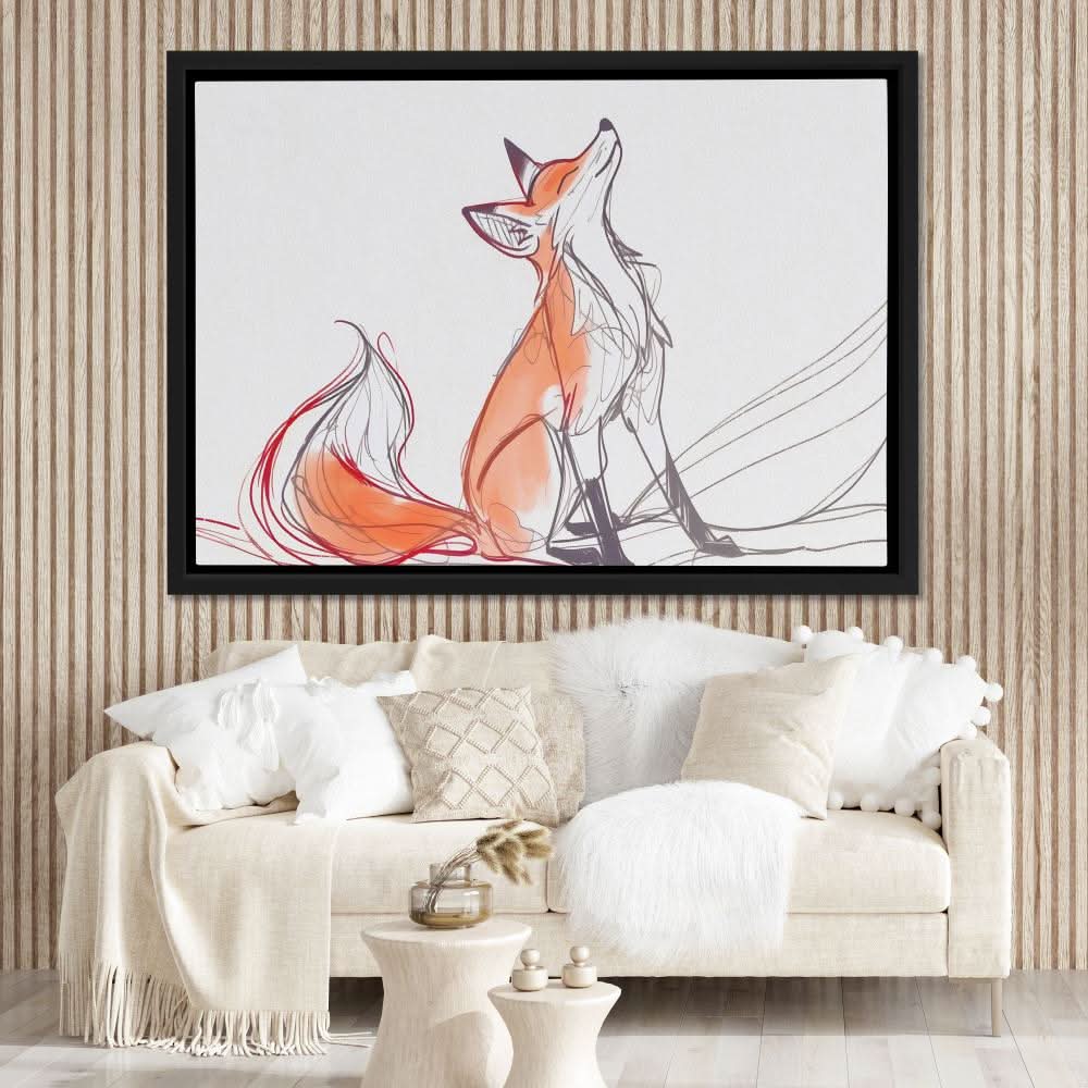Noble Fox - Beige Wall Art for Home Office