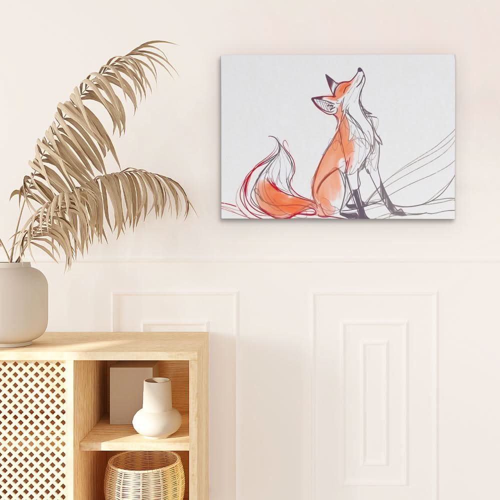 Noble Fox - Modern Neutral Canvas Wall Art