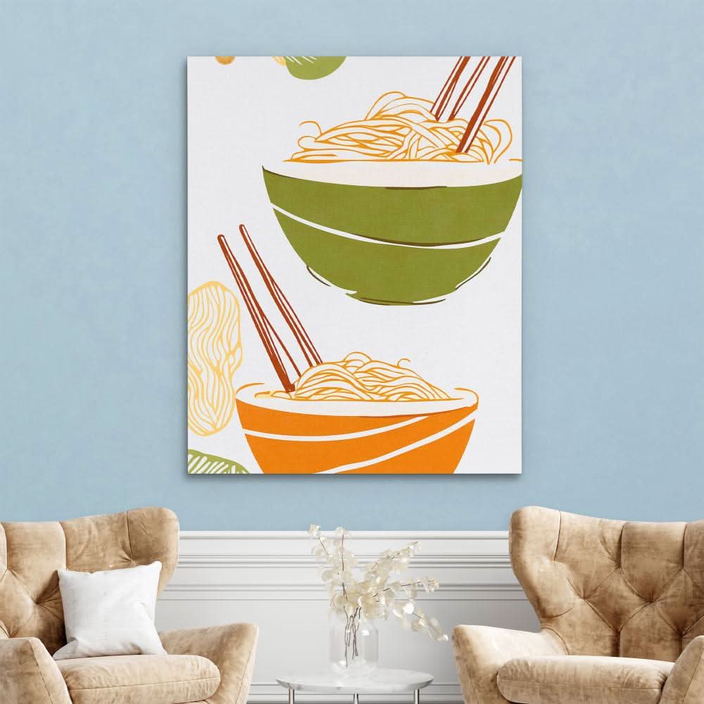Noodle Dish - Earth Tones Canvas Print