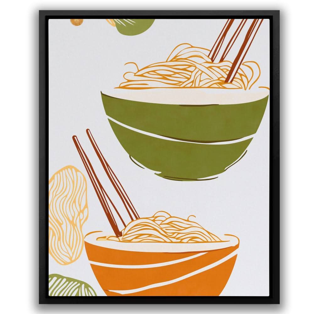 Noodle Dish - Food Wall Art in Black Frame