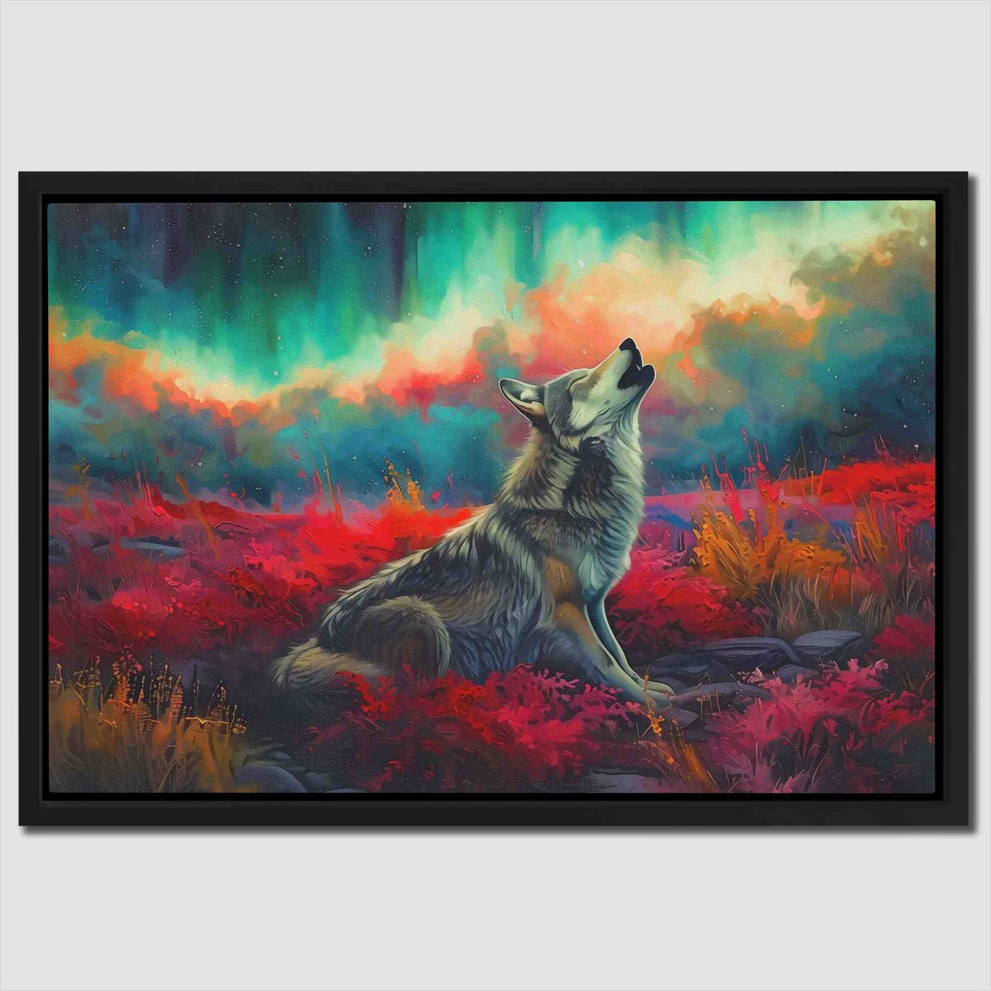 Northern Lights Howl - Framed Art Print