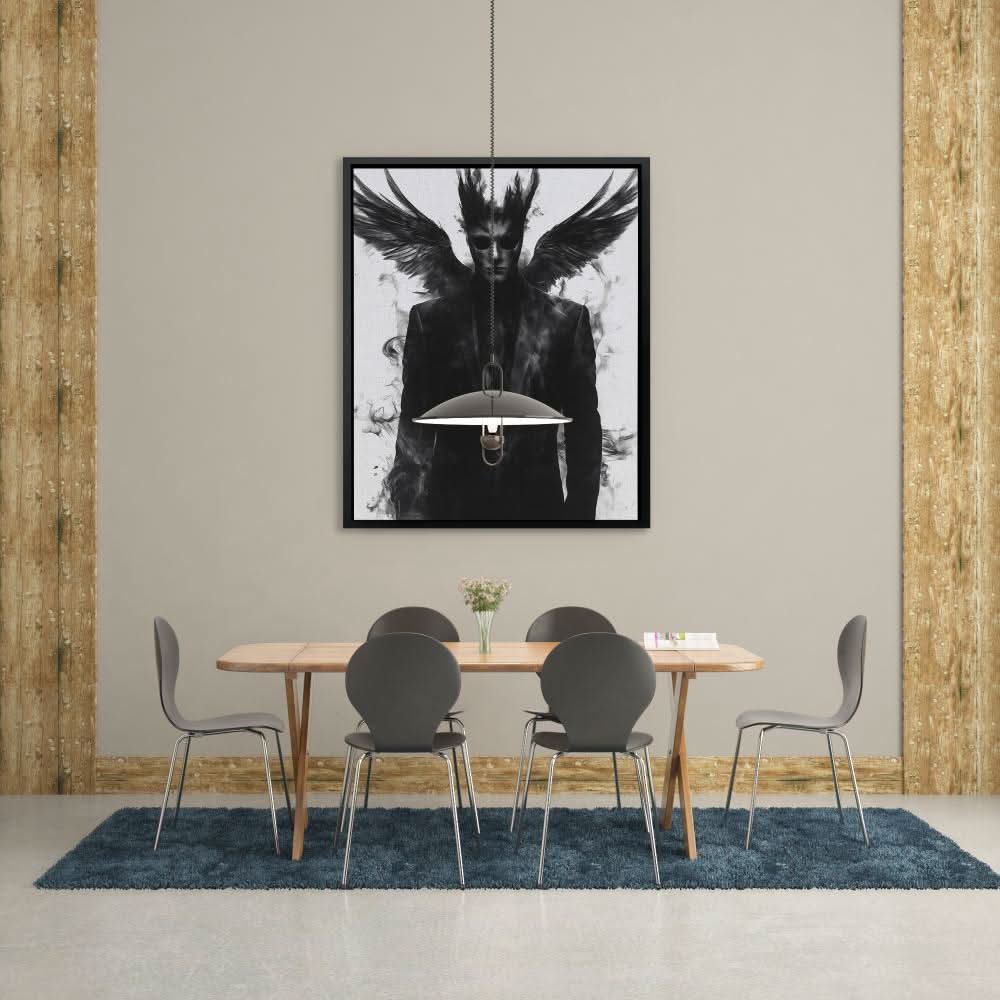 Obsidian Wings - Wall Art in Black Frame