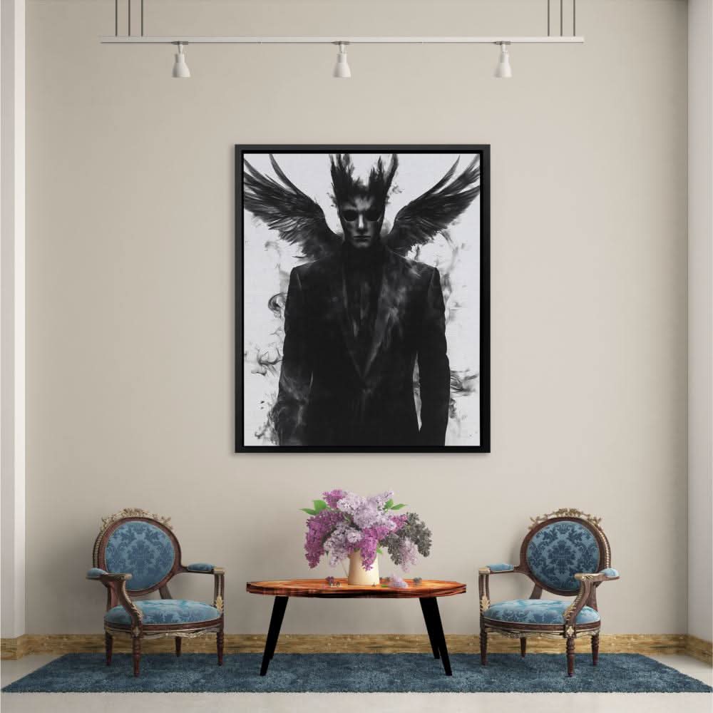 Obsidian Wings - Black and White Canvas Print