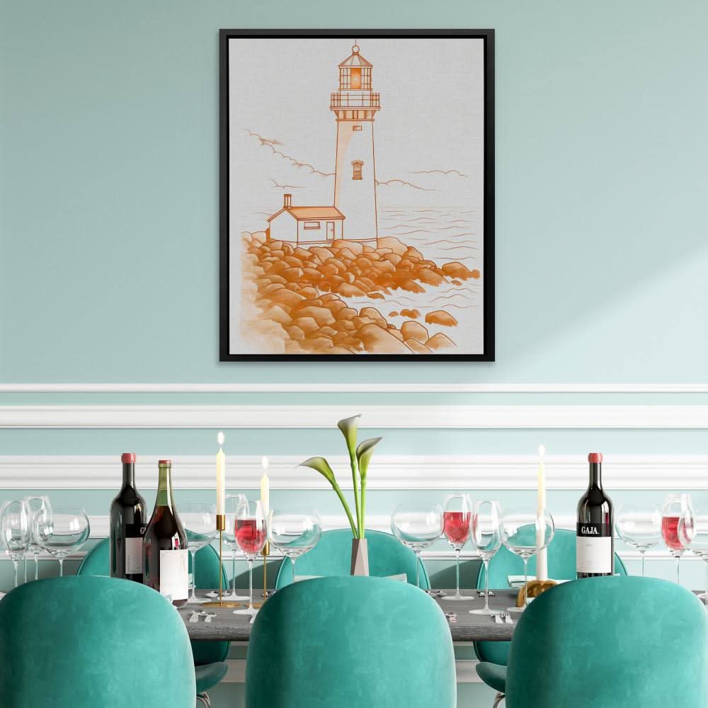 Ocean Air - Earth Tones Lighthouse Canvas Print