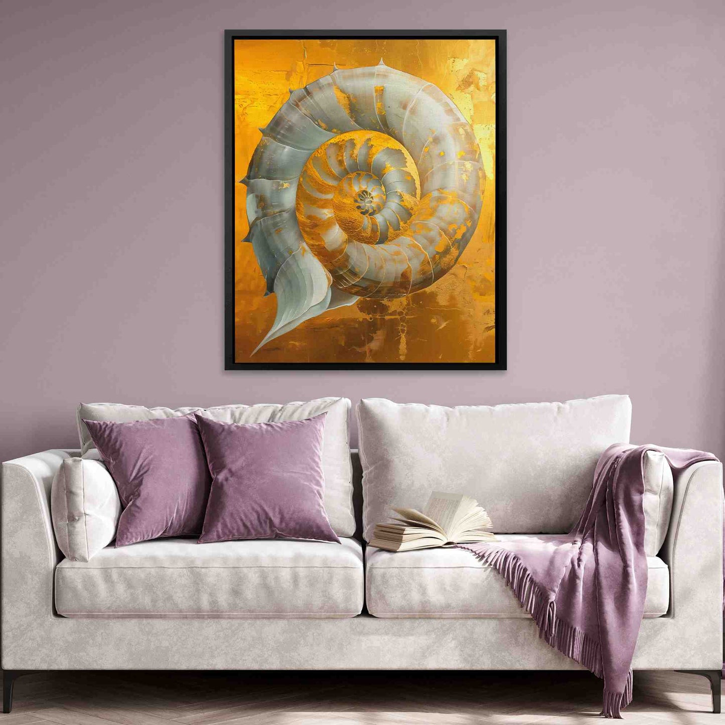 Ocean Echoes - Gold Canvas Wall Art