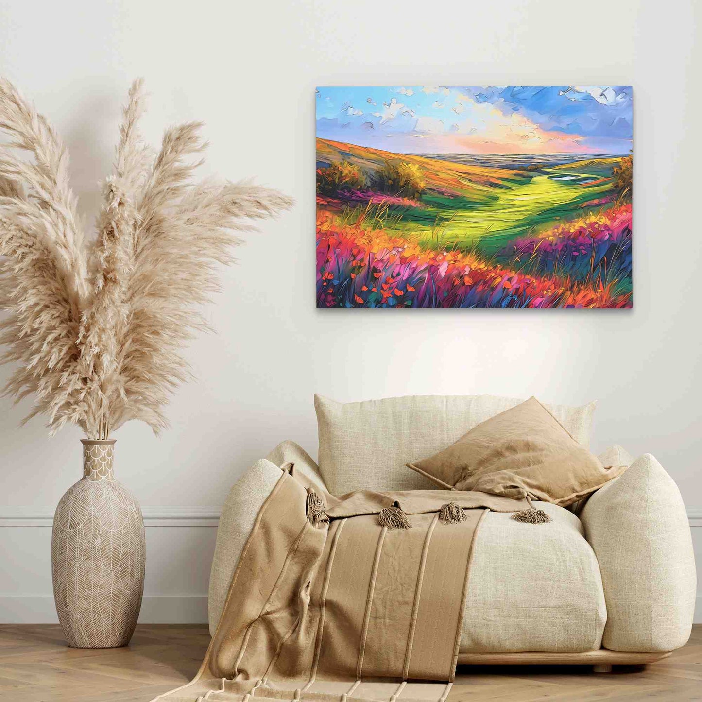 Ocean Golf Course - Abstract Green Canvas Wall Art