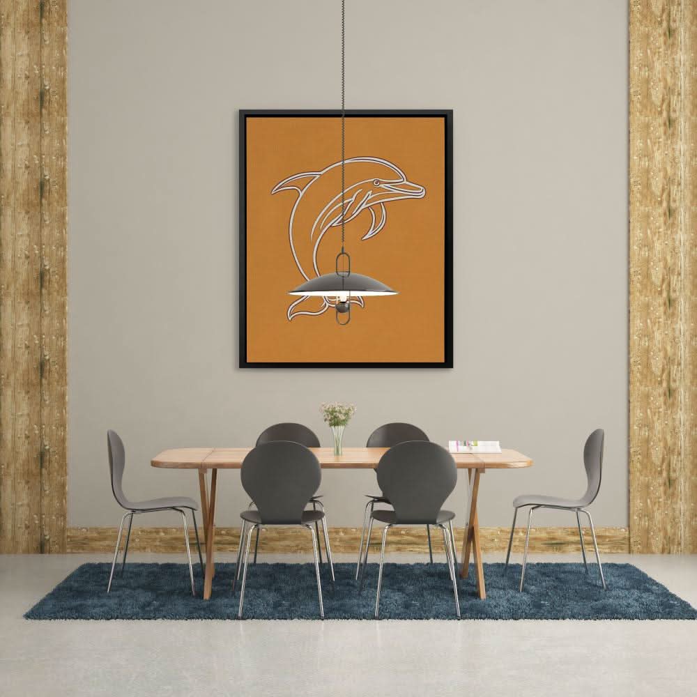 Ocean Vibes Dolphin - Beach House Canvas Print