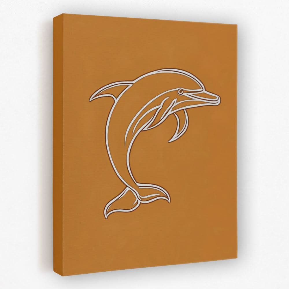 Ocean Vibes Dolphin - Beach Canvas Wall Art