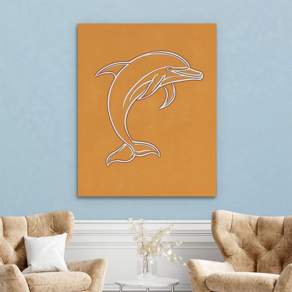Ocean Vibes Dolphin - Beach Art for Bathroom