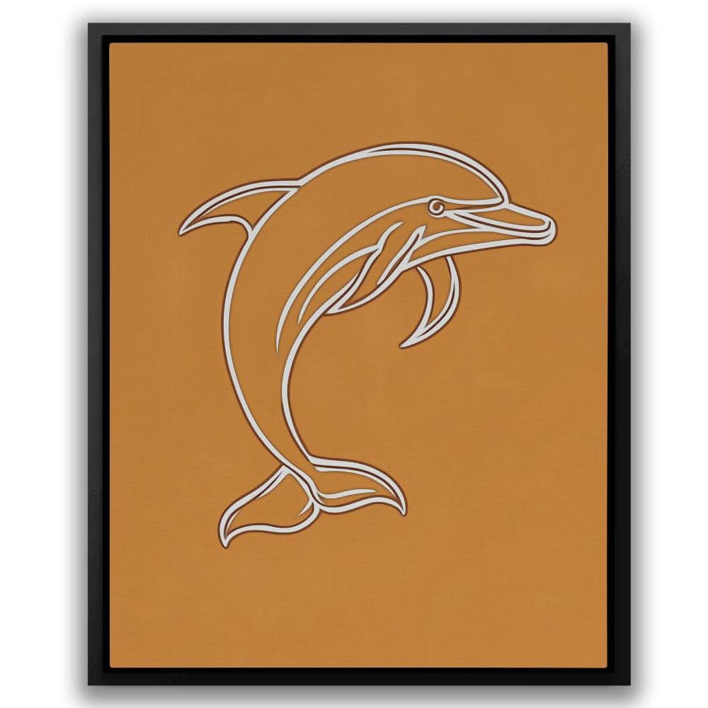 Ocean Vibes Dolphin - Large Minimalist Canvas Print